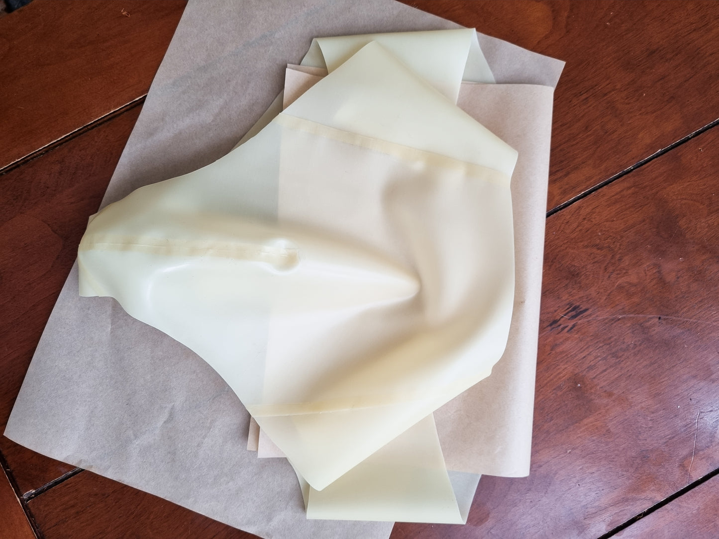 Natural Semi-transparent Bulge Front High Leg High Waist .45mm Latex Briefs. Brand new. Size 30" waist