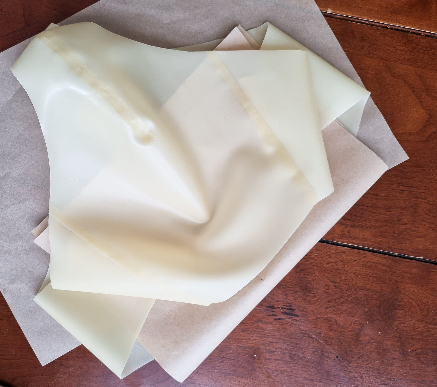 Natural Semi-transparent Bulge Front High Leg High Waist .45mm Latex Briefs. Brand new. Size 30" waist